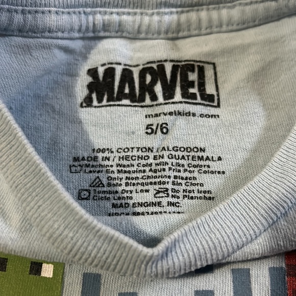 Marvel Mine craft light blue t-shirt sz (5/6) - Picture 3 of 4